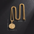 Vintage Compass Medal Pendant Stainless Steel Necklace Mens High Quality round Hip Hop Trend Jewelry Gifts Wholesale