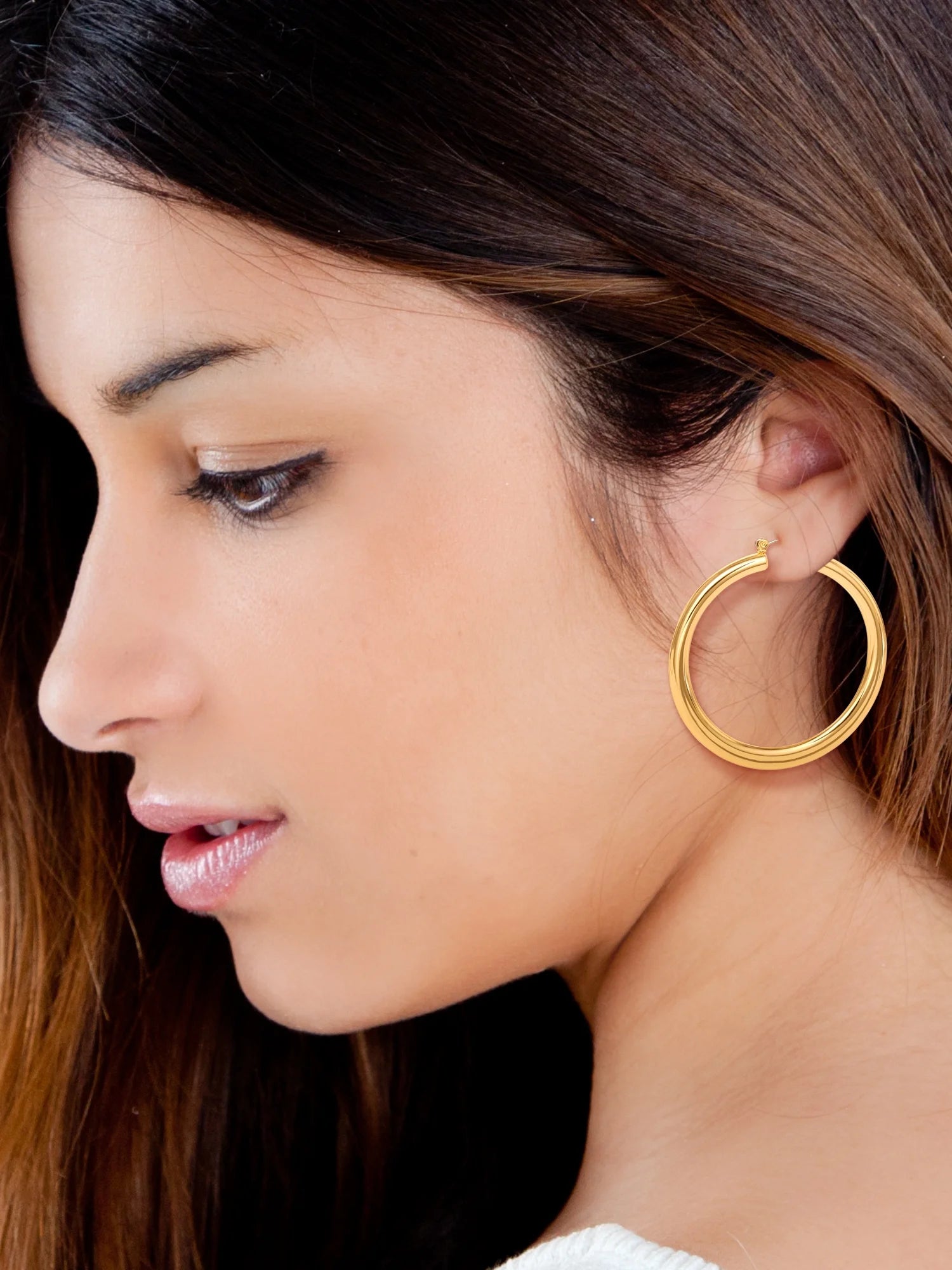 Women'S Polished Hoop Earring