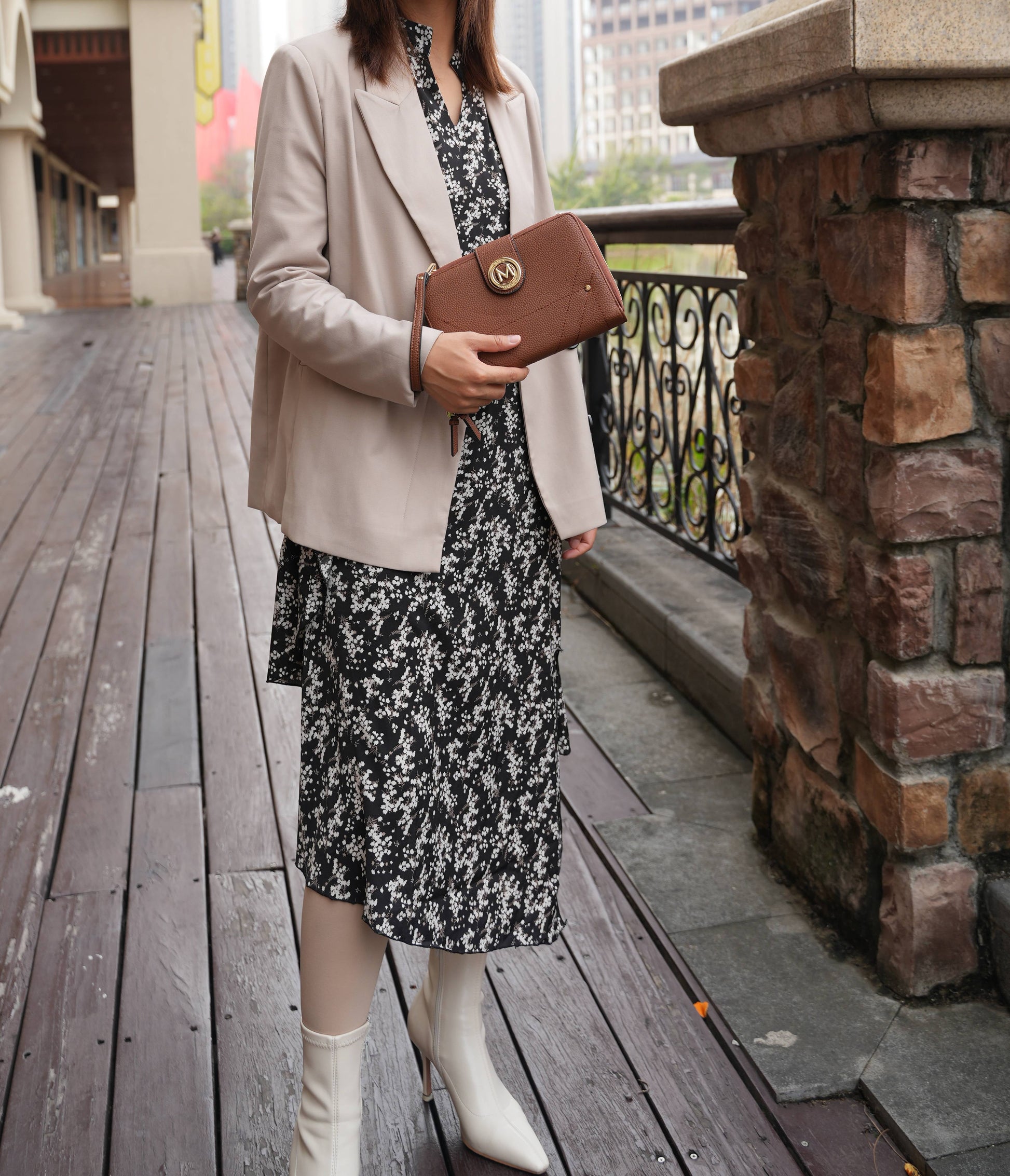 Women’S Cell Phone Purse Handbag, Wristlet Wallet Crossbody Bags by Mia K - Charcoal Gray