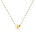 Heart Initial Necklace for Girls - 14K Gold Filled Heart Initial Necklace for Women