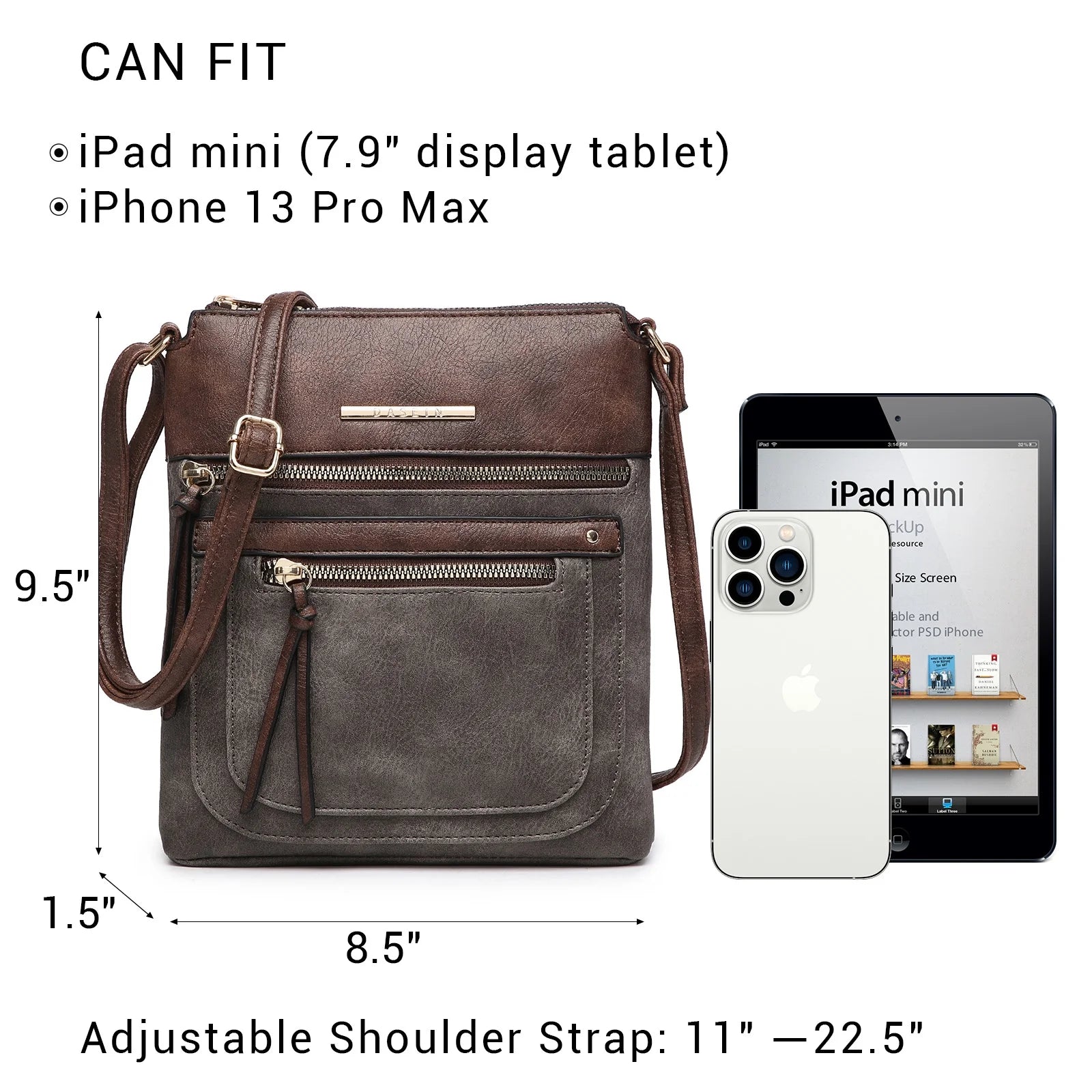 Lightweight Crossbody Bags for Women Shoulder Bag Purse Vegan Leather Soft Travel Handbag with Multi Pockets