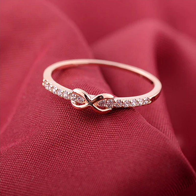 Infinite Love Ring with Parade of CZ Diamonds