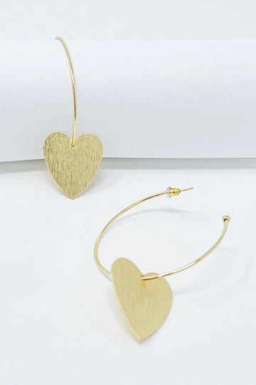 No Games Heart Hoop Earrings