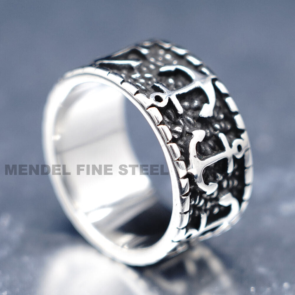 Nautical Anchor Wide Band Ring