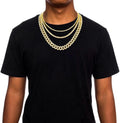 Gold Tennis and Cuban Link Chain for Men,Iced Out Mens Diamond Cuban Chain Necklace Sets,Hip Hop Rapper Jewelry Chains,3 Pcs 18/20/24 Inch (Set F-Silver)