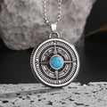 Vintage Compass Medal Pendant Stainless Steel Necklace Mens High Quality round Hip Hop Trend Jewelry Gifts Wholesale