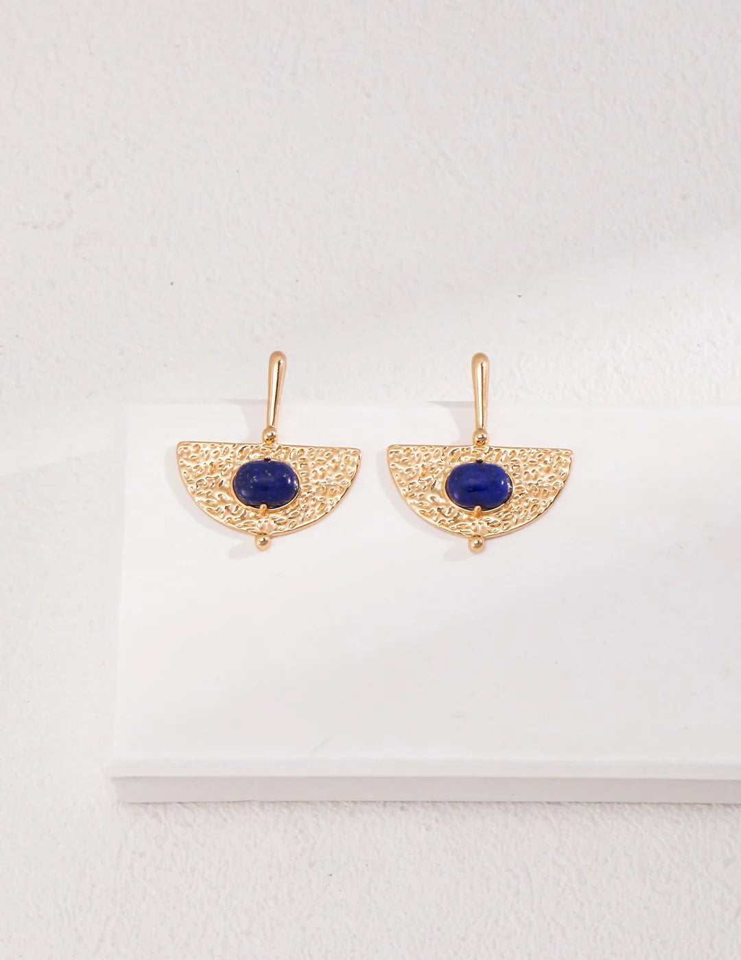 Scalloped Lapis Lazuli Earrings