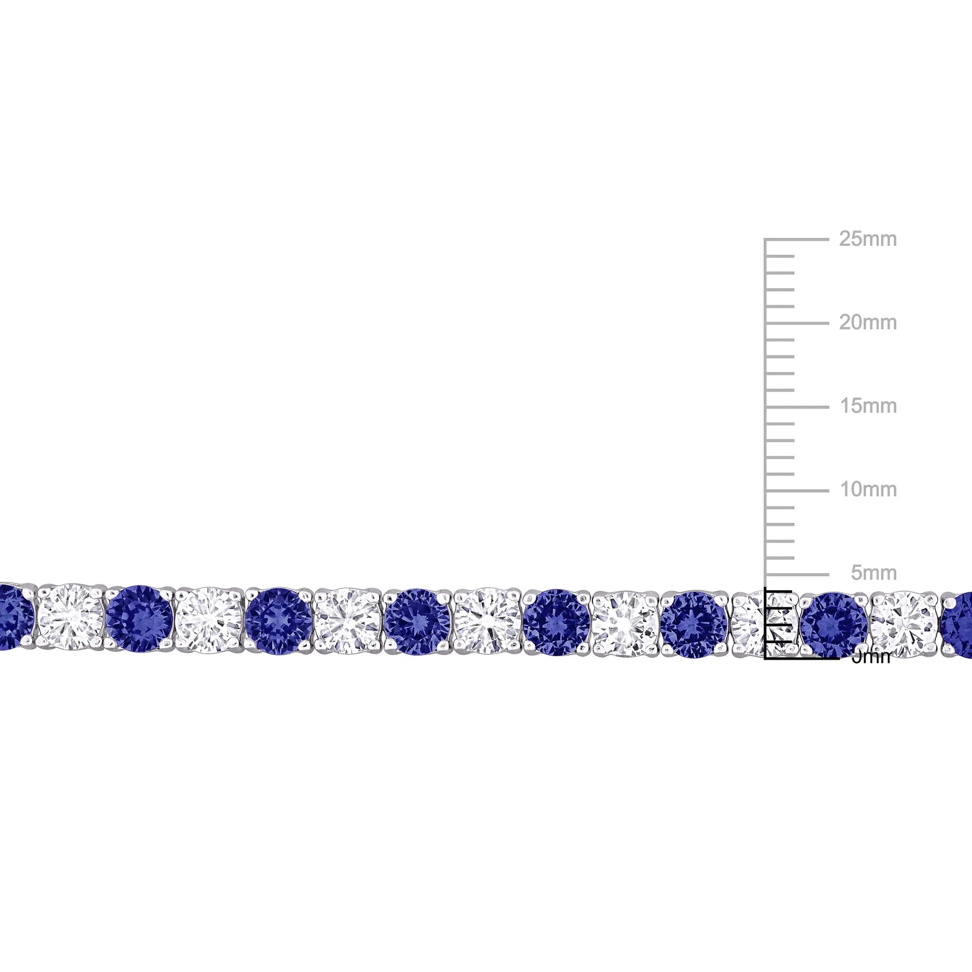 Women'S Created Sapphire Sterling Silver Tennis Bracelet