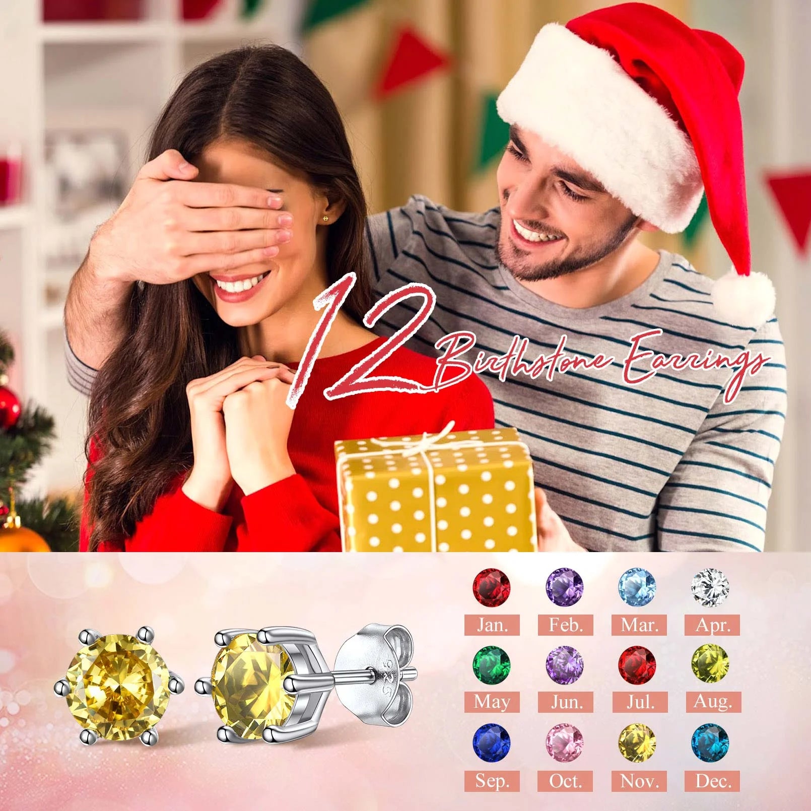 925 Sterling Silver round Stud Earrings for Women October Pink Tourmaline Birthstone Earrings Jewelry Gift for Mother Birthday Christmas