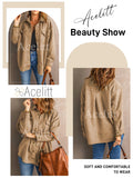 Casual Faux Suede Jacket Coats Pockets Shacket Jacket for Women