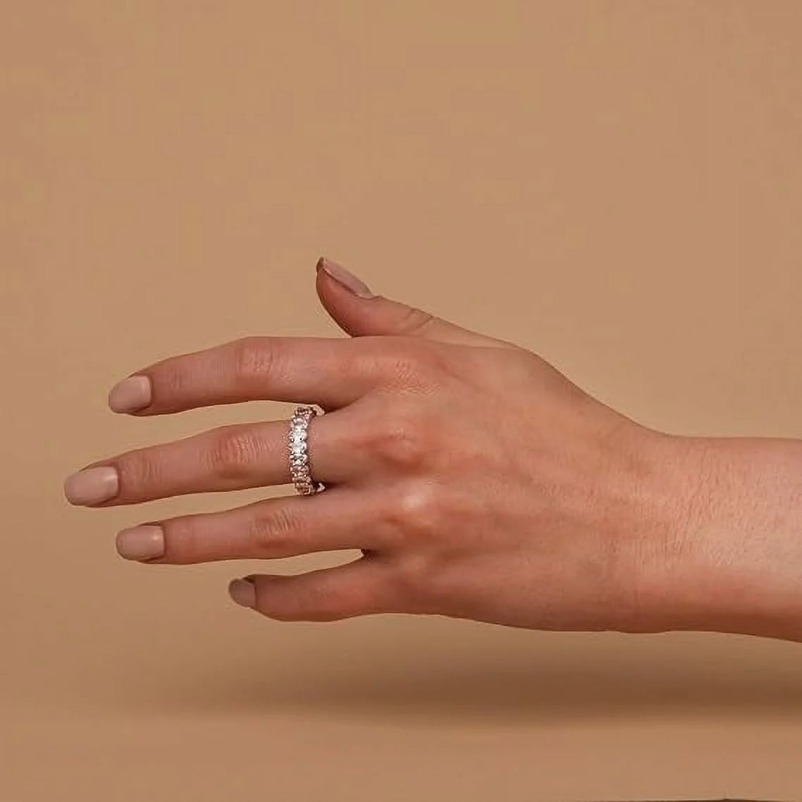 14K Yellow Gold Plated Stackable Zirconia Love Ring