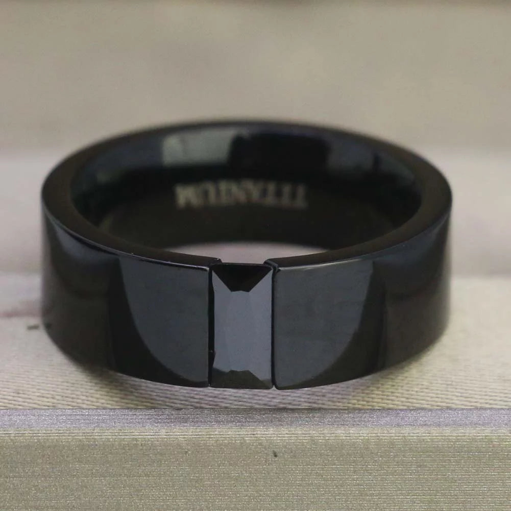 Couple Rings Black Gold Plated