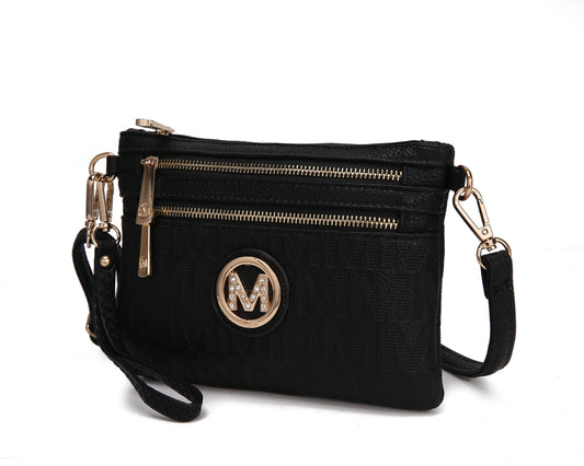 Roonie Milan M Signature Women'S Crossbody Bag, Designer Wristlet Handbag by Mia K - Black