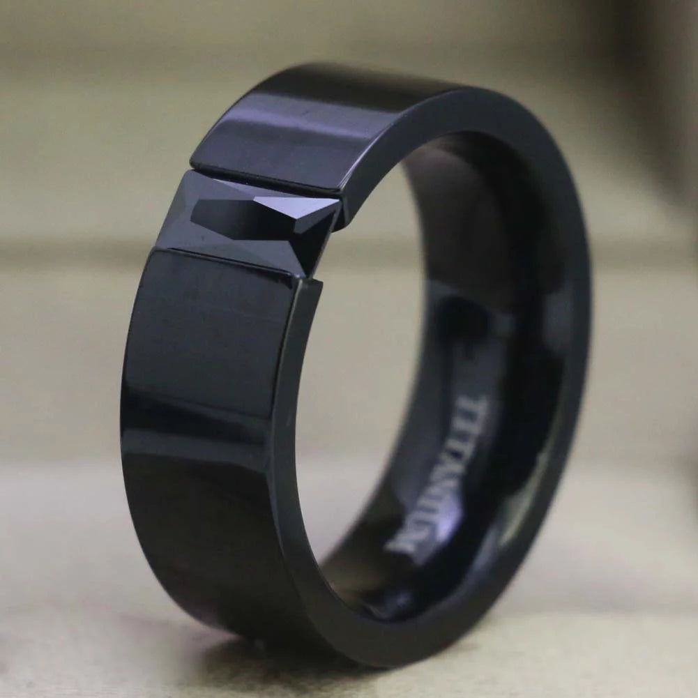 Couple Rings Black Gold Plated