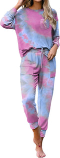 Womens 2 Pieces Long Sleeve Loungewear Sweatsuit Sets Crewneck Outfits