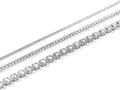 Gold Tennis and Cuban Link Chain for Men,Iced Out Mens Diamond Cuban Chain Necklace Sets,Hip Hop Rapper Jewelry Chains,3 Pcs 18/20/24 Inch (Set F-Silver)