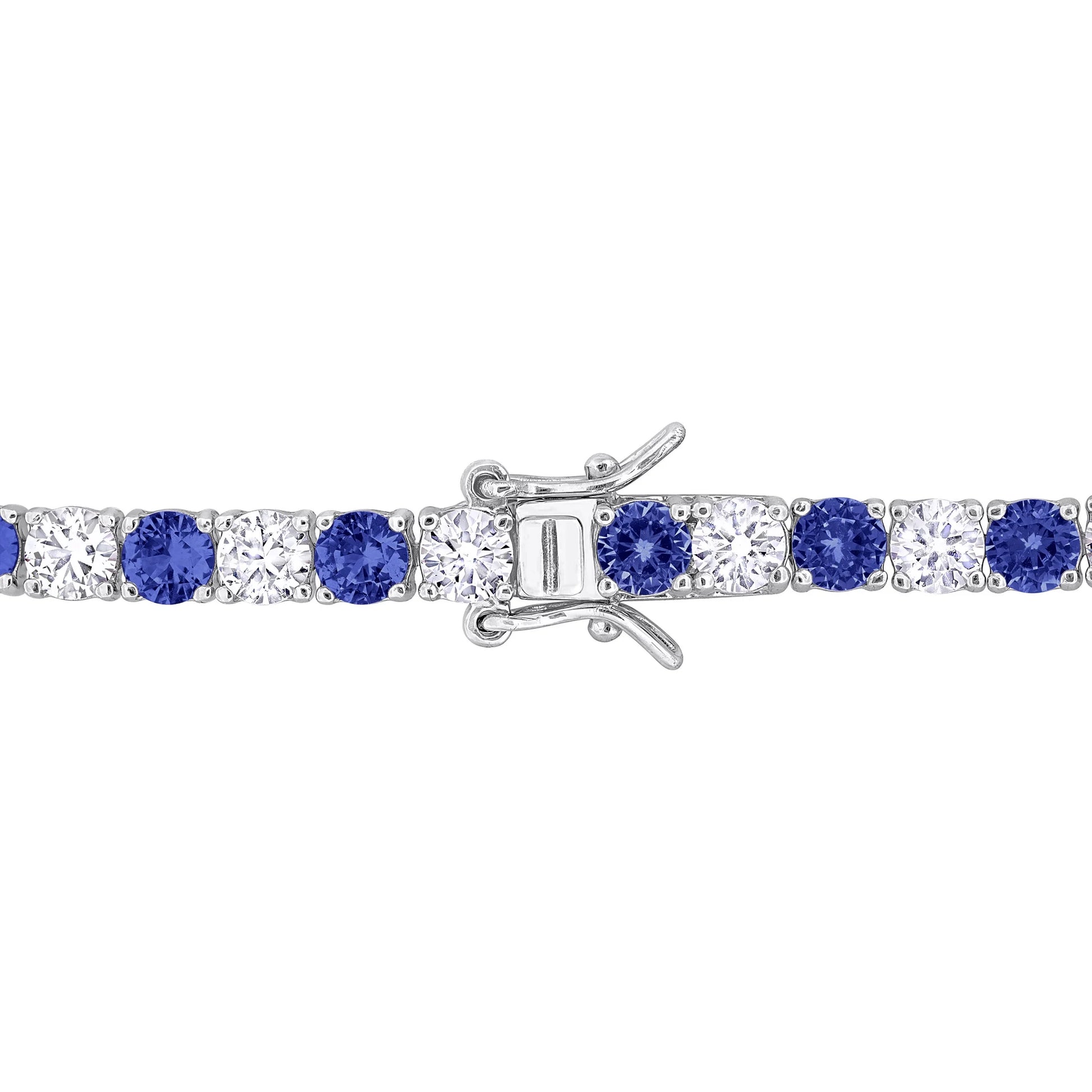 Women'S Created Sapphire Sterling Silver Tennis Bracelet