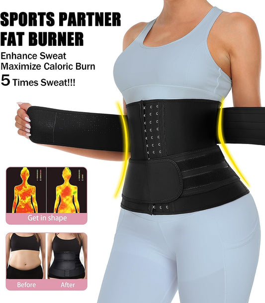 Neoprene Waist Trainer for Women Slimming Body Shaper Waist Trimmer Cincher Sweat Belt
