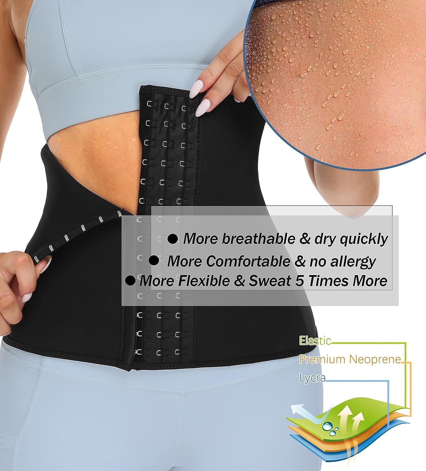 Neoprene Waist Trainer for Women Slimming Body Shaper Waist Trimmer Cincher Sweat Belt