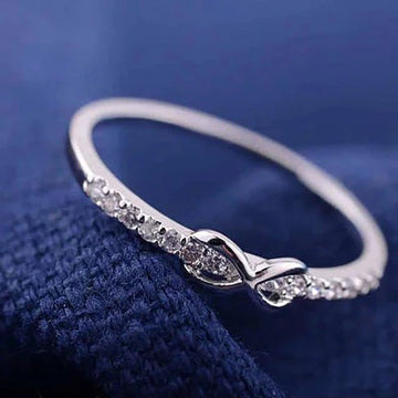 Infinite Love Ring with Parade of CZ Diamonds