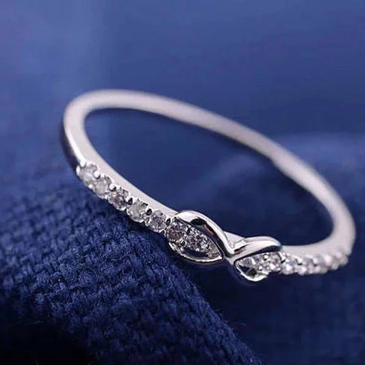 Infinite Love Ring with Parade of CZ Diamonds