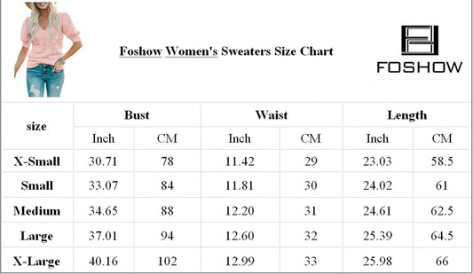 Womens Puff Short Sleeve Sweaters Tops Fall Soft Crew Neck Dot Pullover Shirt Lightweight Knit Sweater Blouse