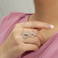 Infinity Love Pendant Necklace - Meaningful Jewelry for Her - Anniversary Gift in 18K White Gold Plated