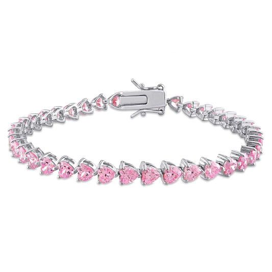Women'S Created Sapphire Sterling Silver Tennis Bracelet