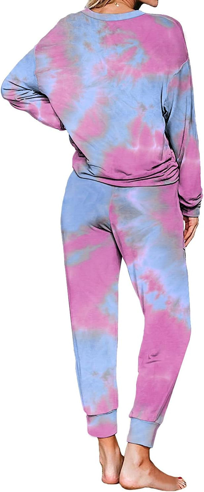 Womens 2 Pieces Long Sleeve Loungewear Sweatsuit Sets Crewneck Outfits