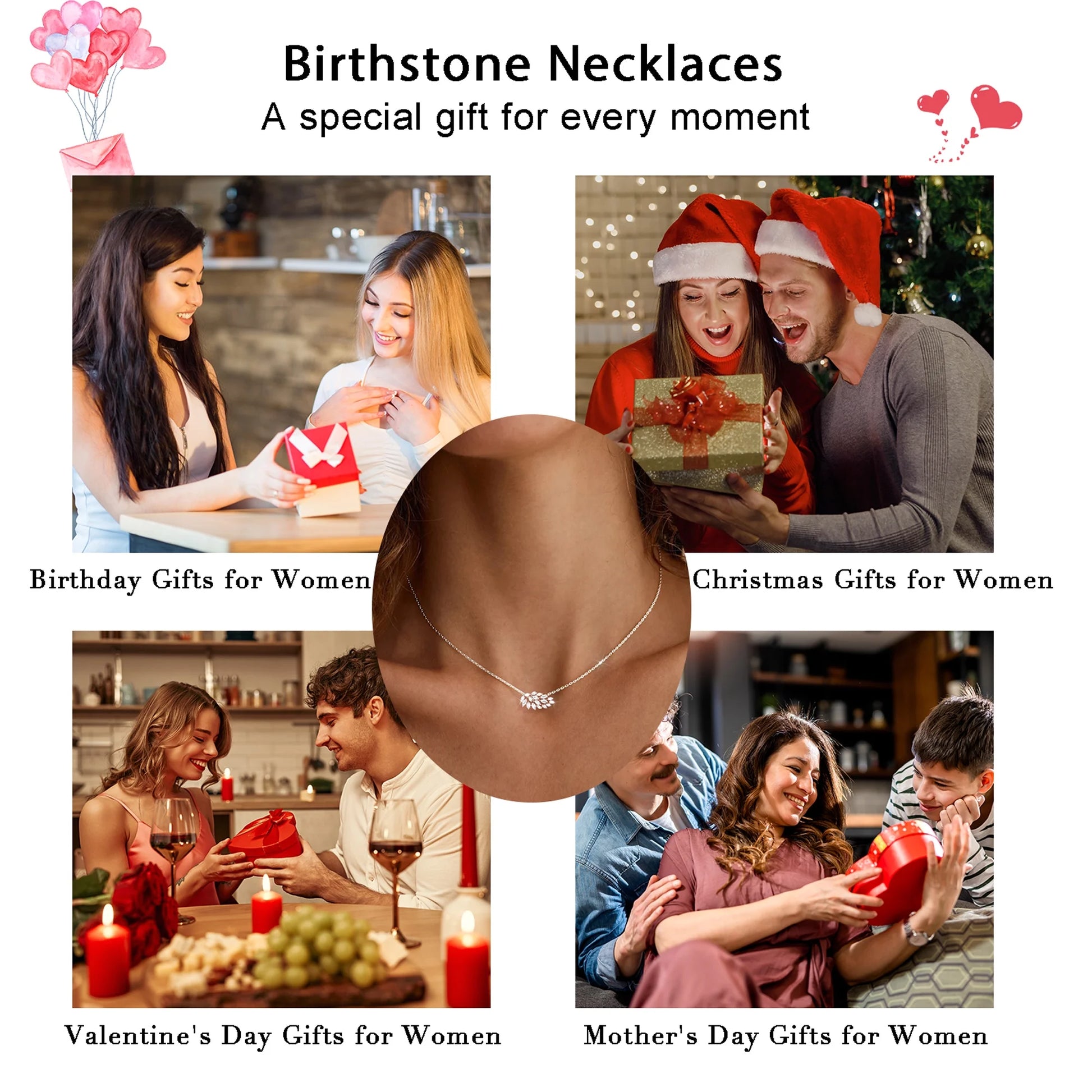 18K White Gold Plated Leaf Necklaces for Women Girls S925 Sterling Silver June Birthstone Pendant Chain with Purple Alexandrite Birthday Christmas Jewelry Gifts Teen Stocking Stuffers for Kids