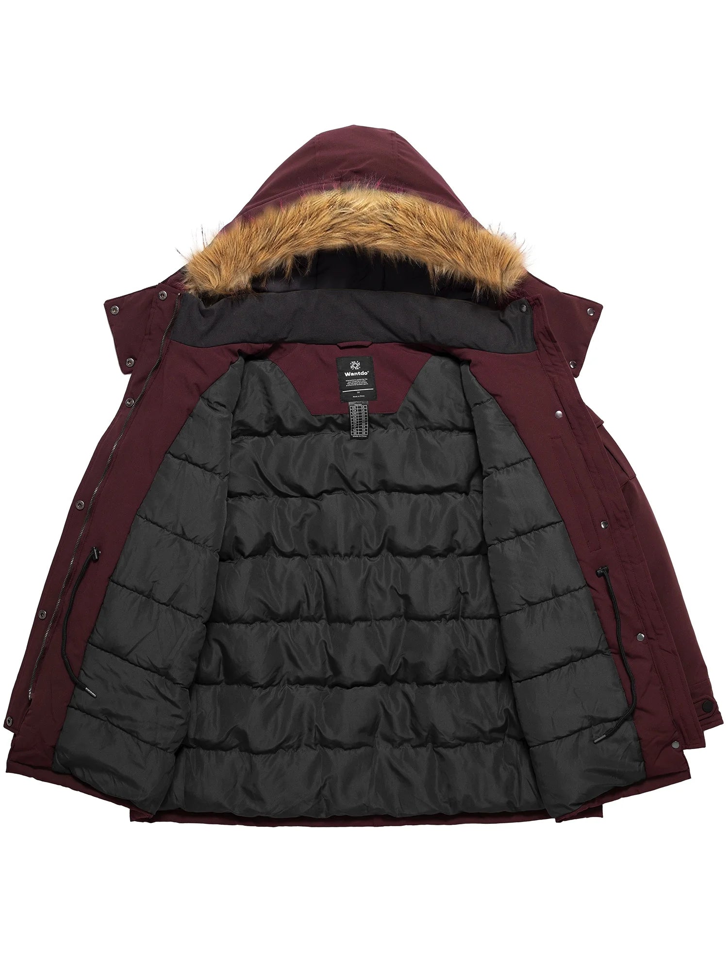 Women'S plus Size Winter Coat Waterproof Winter Jacket Warm Puffer Jacket Wine Red 3X