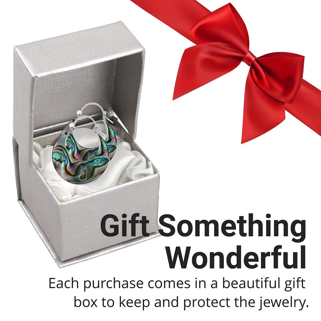 Abalone Shell 925 Sterling Silver Moon Hoop Earrings Jewelry Gifts for Women Valentines Day Gifts