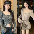 Spring Autumn Women'S Sweater Solid Color Hollow Out Hole Split Slim Leisure Temperament Knitted Long Sleeves Cardigan