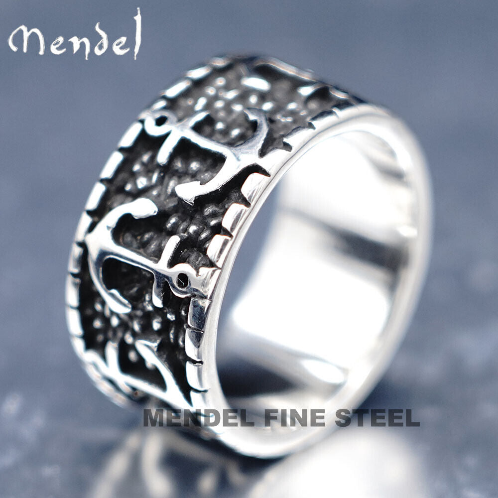 Nautical Anchor Wide Band Ring